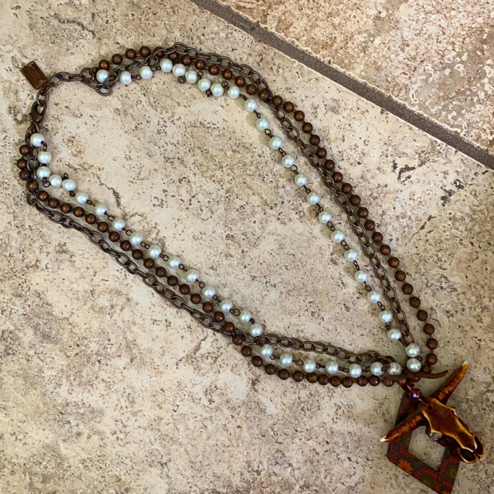 Western Cow Skull Adjustable Necklace